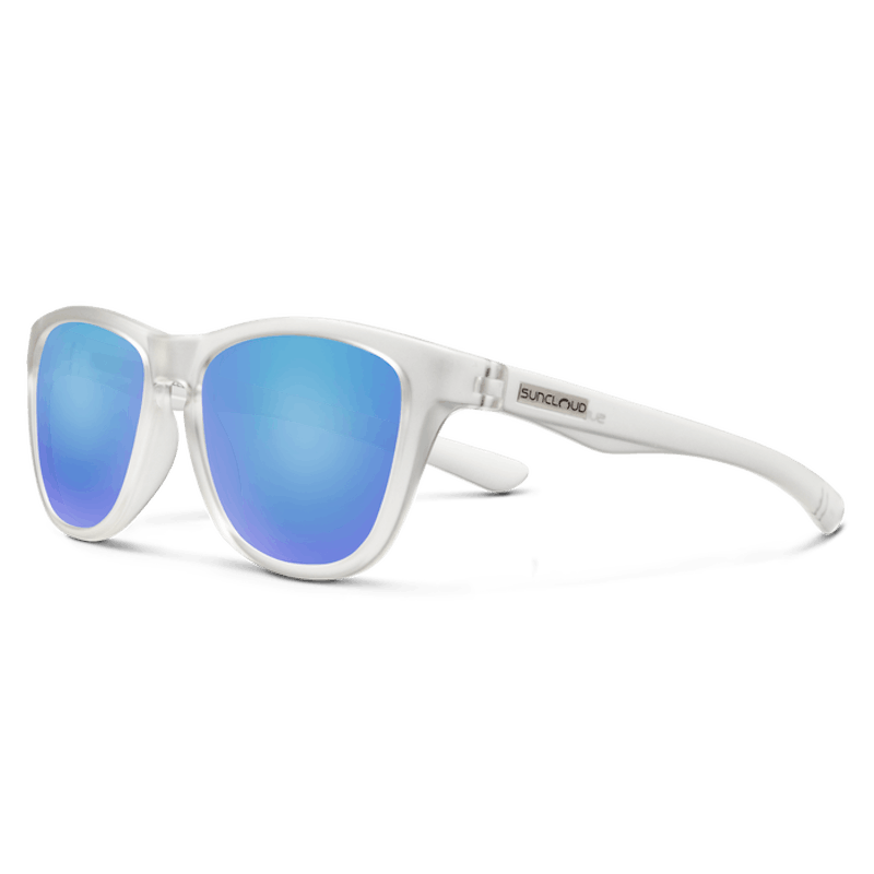 New SUNCLOUD TOPSAIL MATTE CRYSTAL SILVER POLARIZED BLUE MIRROR