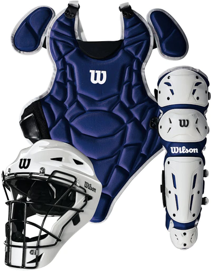 Wilson EZ Gear baseball catcher youth equipment kit/set small/medium royal  blue