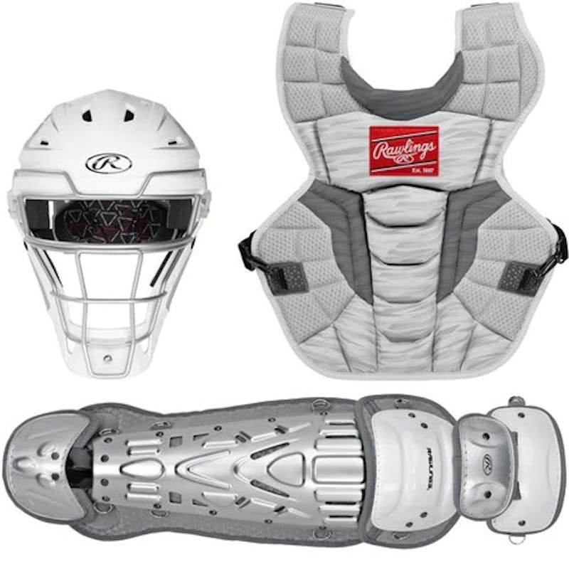 Rawlings Adult VELO 2.0 Catcher's Gear Box Set: Red/White/Blue