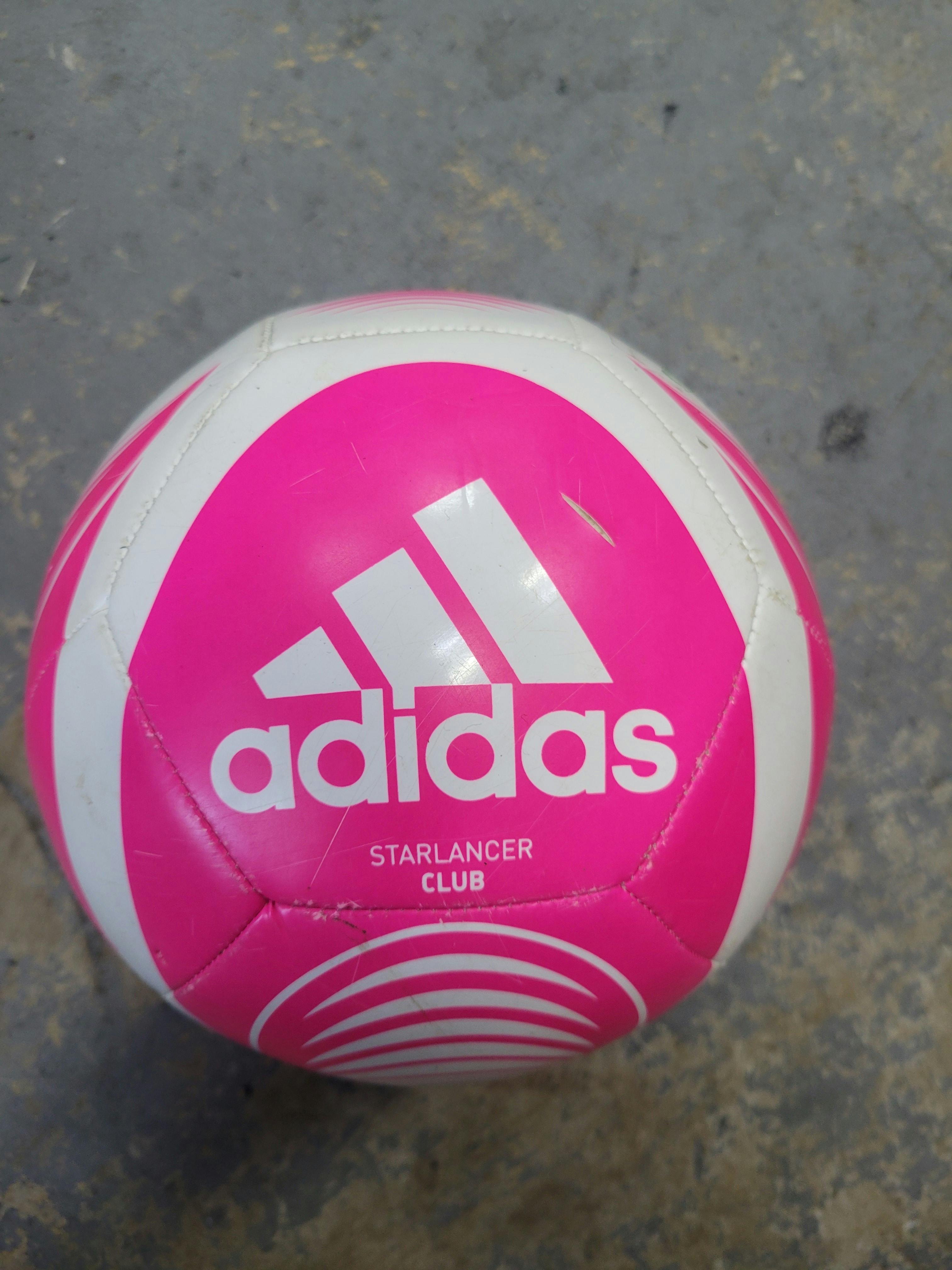 pink adidas soccer ball
