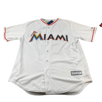 Miami Marlins Baseball Jersey Adult XL White Orange Majestic