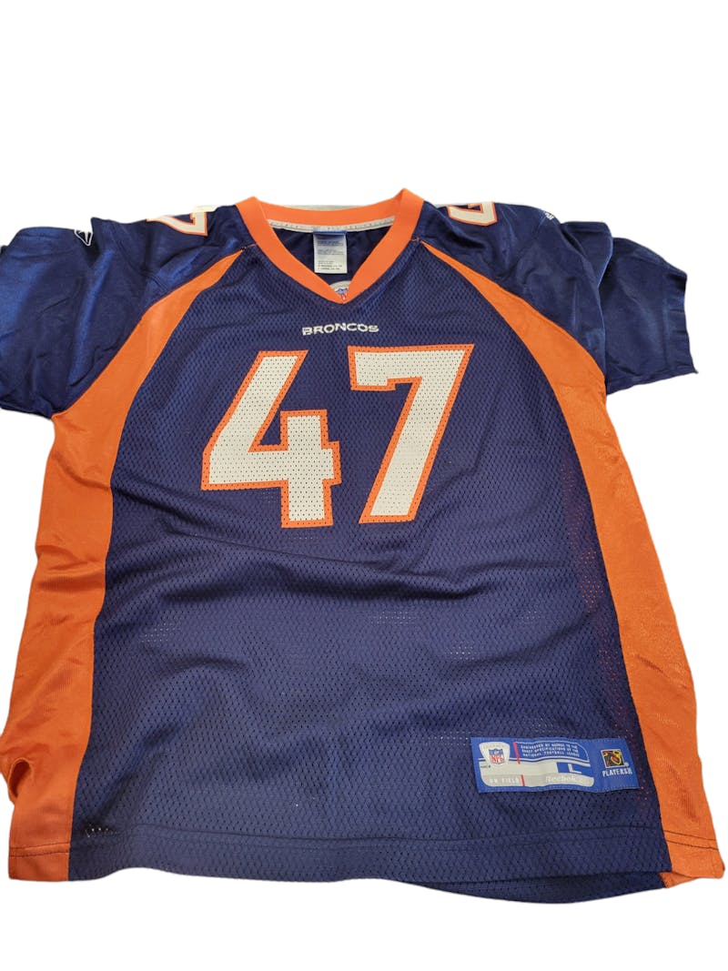 Used Reebok NFL BRONCOS JERSEY LG Football Tops and Jerseys