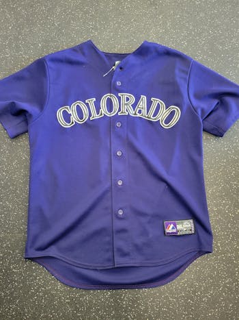 Used Majestic ROCKIES GONZALES 5 LG Baseball and Softball Tops Baseball and  Softball Tops
