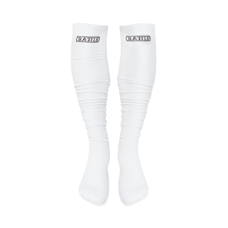 Battle Sports Youth Lightweight Long Football Socks - White