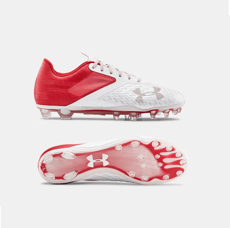 New Under Armour Blur LUX MC Low Cleat White/Red Size 11.5