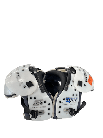 Riddell Warrior ll W-130 Football Shoulder Pads Chest 32-34 - (MISSING 2  CLIPS)