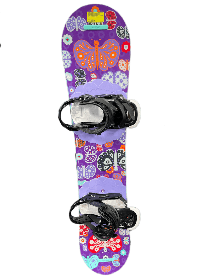 Used Burton CHICKLET 120 cm Girls' Snowboard Combo Girls