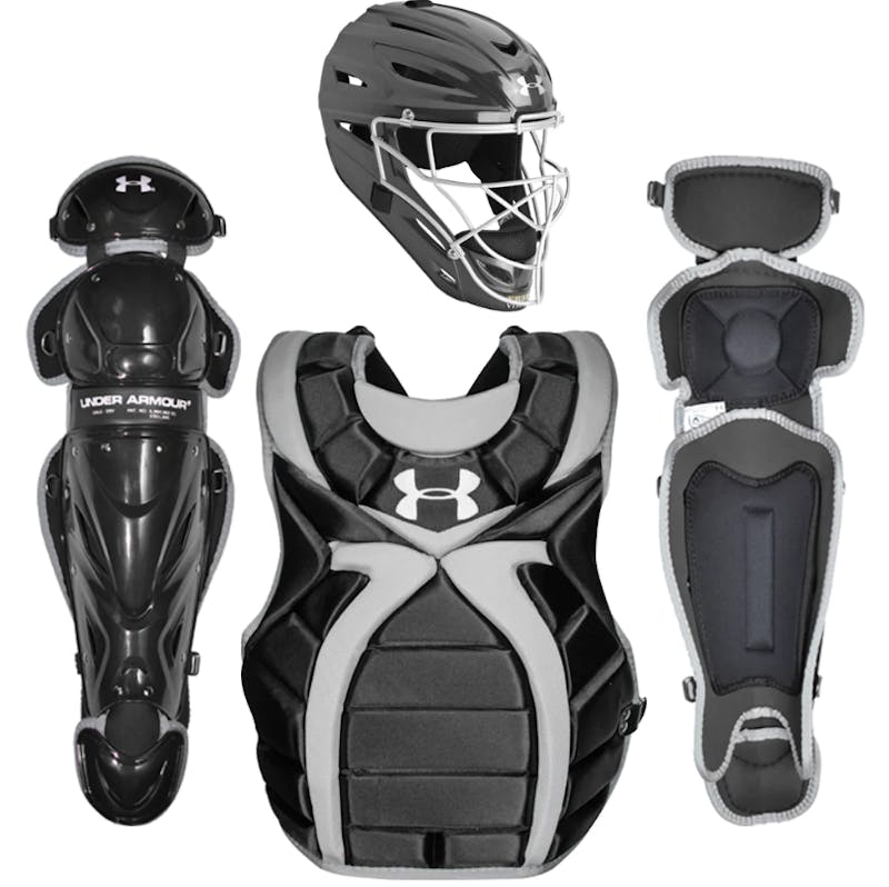 New Under Armour Victory Series Girl's Fastpitch Softball Catcher's Gear  Set Black #UAWCK2JRVS