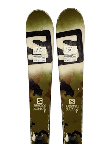 Used Salomon SUSPECT 150 cm Boys Downhill Ski Combo Boys Downhill 