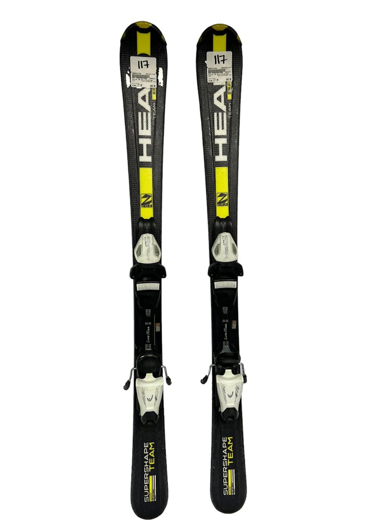 Used Head SUPERSHAPE TEAM 117 cm Boys' Downhill Ski Combo Boys