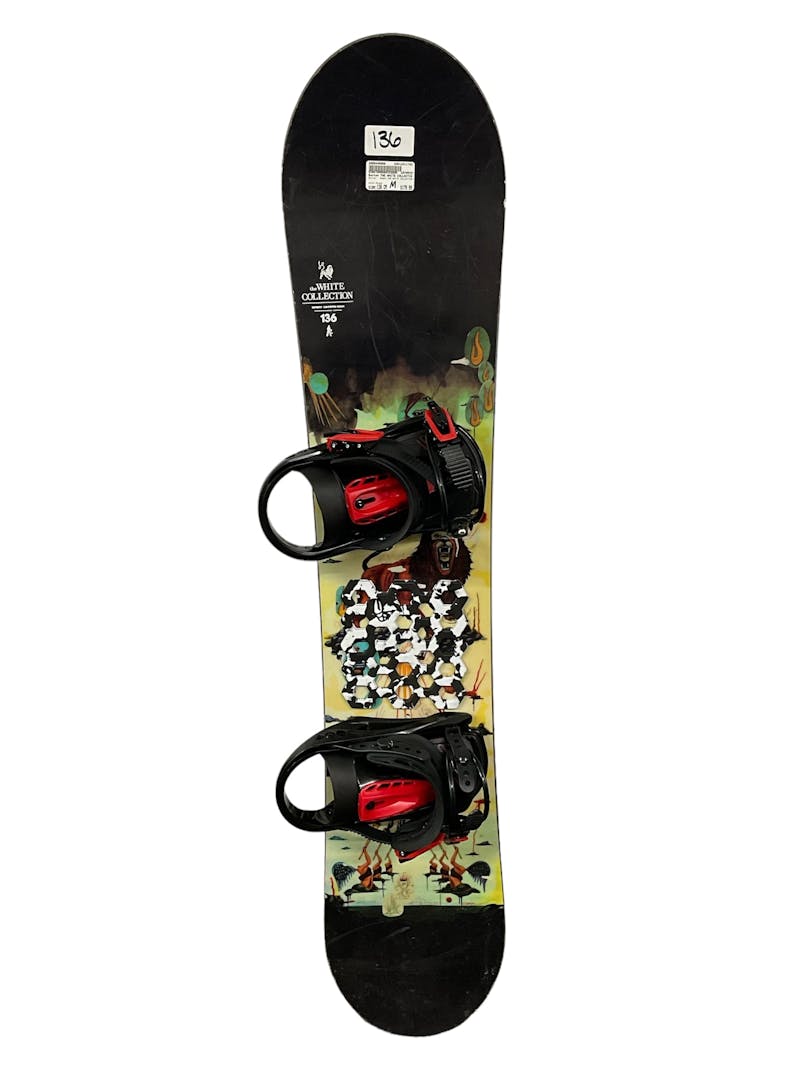 Used Burton THE WHITE COLLECTION 136 cm Boys' Snowboard Combo Boys