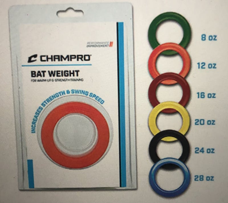 Strength Training Champro Sports Baseball Softball Bat Weight Donut 8-24 oz. 