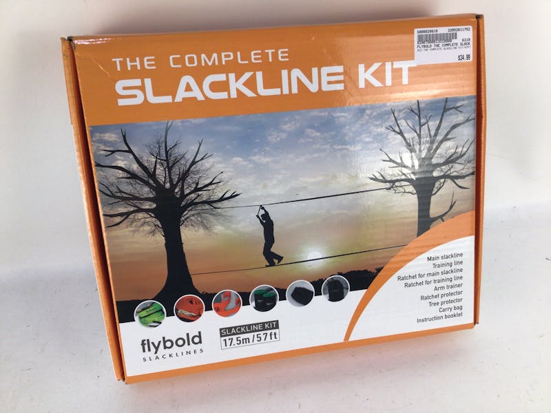 Flybold Slackline Kit 57ft With Training Line Tree Protectors Ratchets for sale online 