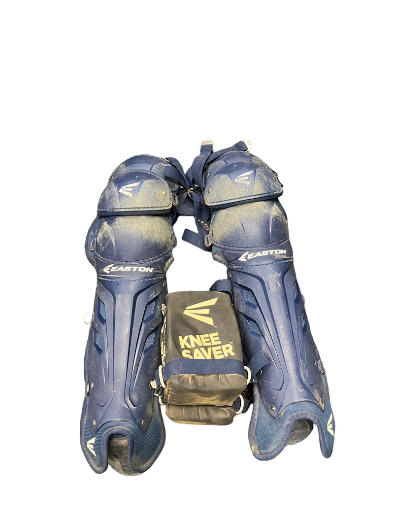 Used Easton BLUE SHINGUARDS Youth Catcher's Equipment Catcher's Equipment