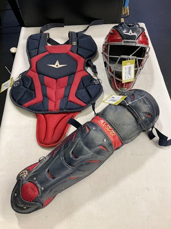 Mizuno Samurai Adult Baseball Boxed Catcher's Gear Set 16 Mens Size No  Size In Color Black-Cardinal (9012)