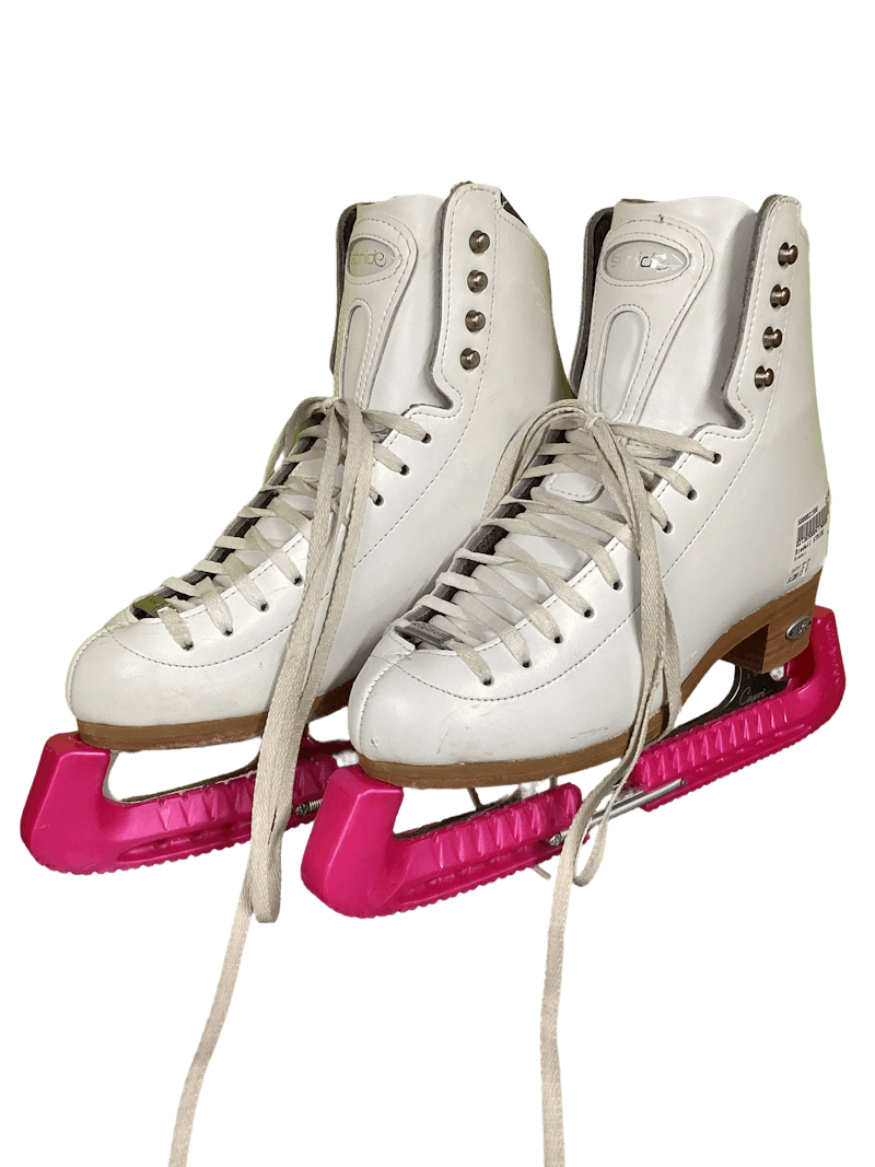 Riedell Model 121 Womens Ice Skates Size 4 White Figure Skates 9