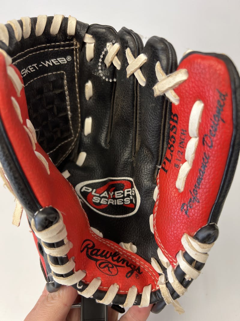Rawlings Player Series Baseball Glove, Youth, Blue/Black/Red, 8.5-in