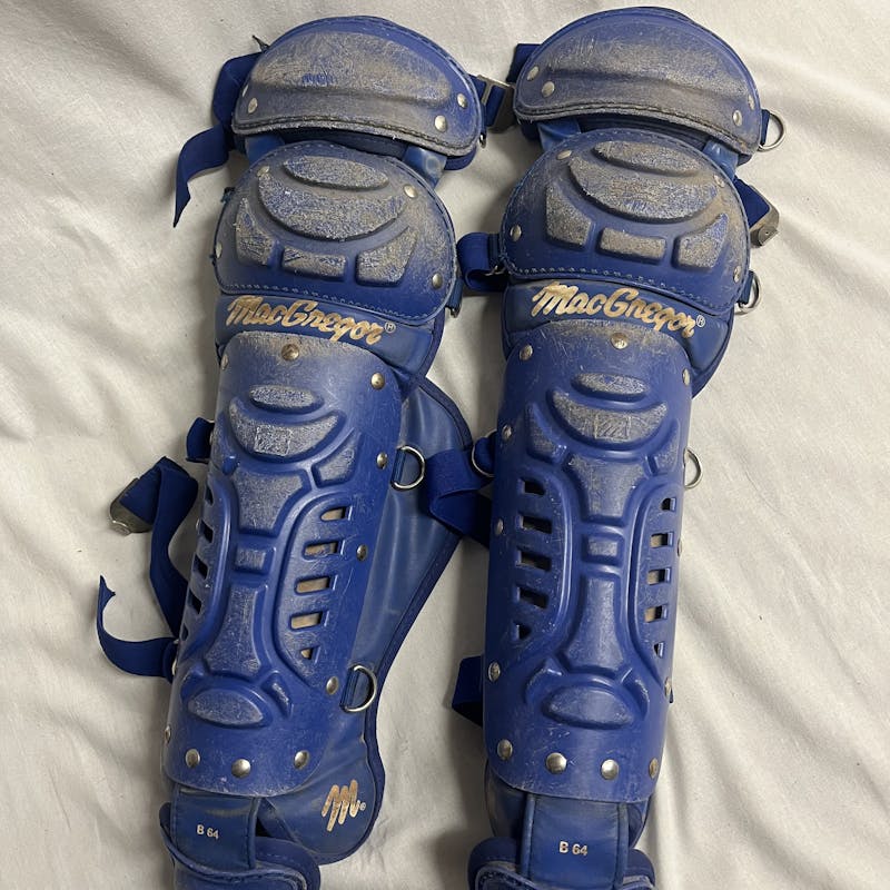 Used Easton BLUE SHINGUARDS Youth Catcher's Equipment Catcher's Equipment