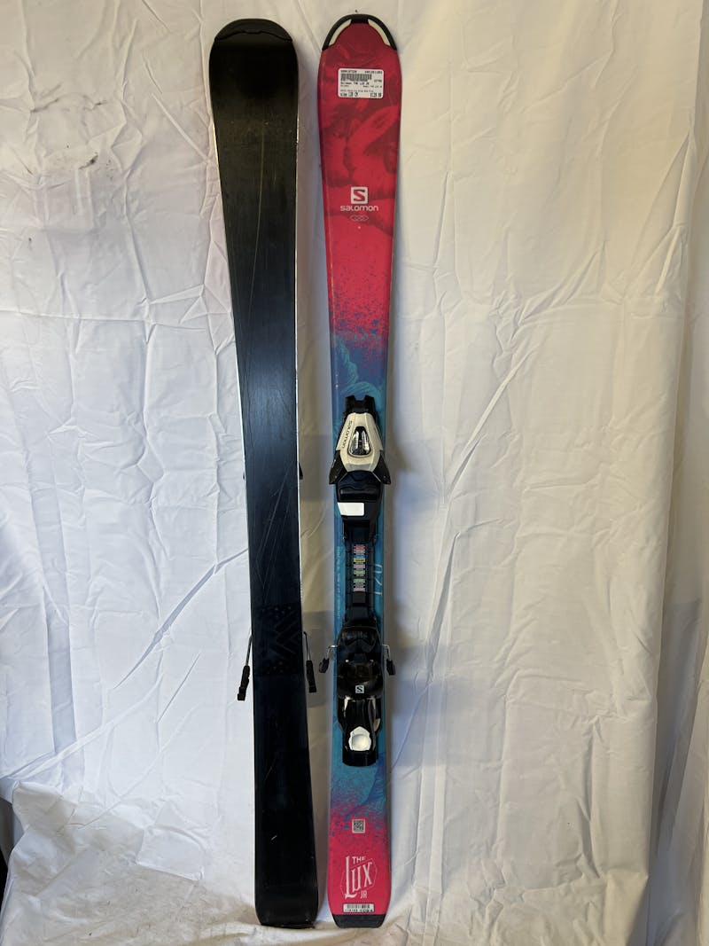 Used Salomon THE LUX JR 120 cm Girls' Downhill Ski Combo